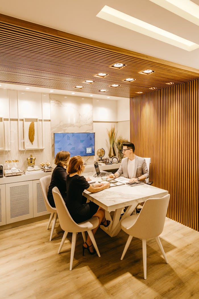 Three Person Sitting on Dining Set